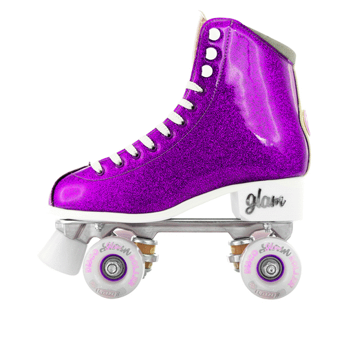 Crazy Skates Disco Glam Purple/Gold Roller Skates Momma Trucker Skates