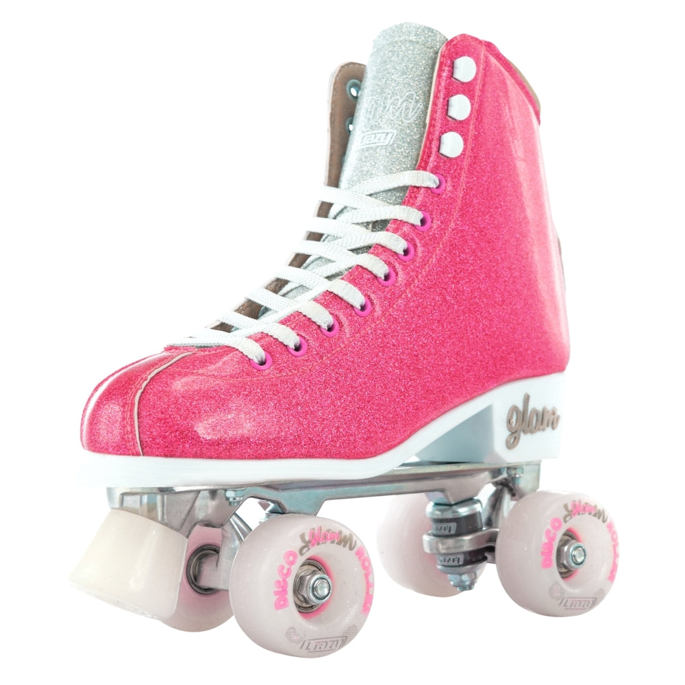 Crazy Skates Disco Glam Pink/Silver Roller Skates - Momma Trucker Skates