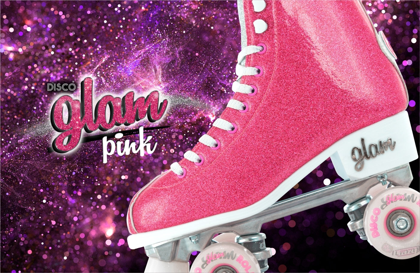 Crazy Skates Disco Glam Pink/Silver Roller Skates - Momma Trucker Skates