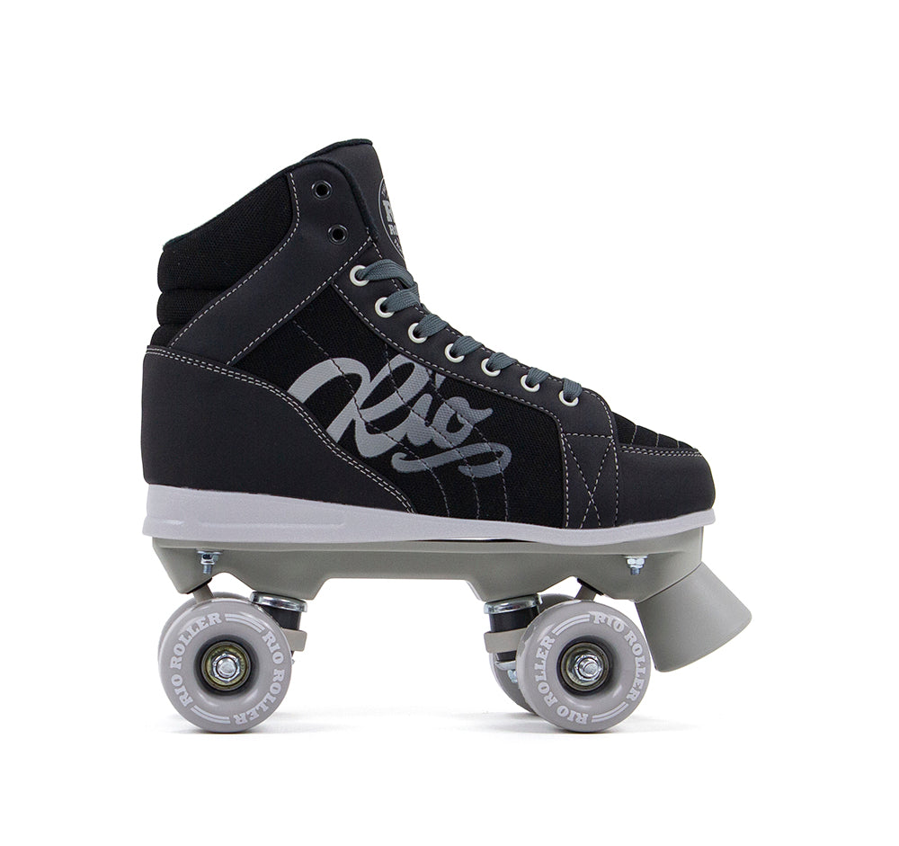 Rio Roller Lumina Quad Roller Skates - Black & Grey - Momma Trucker Skates