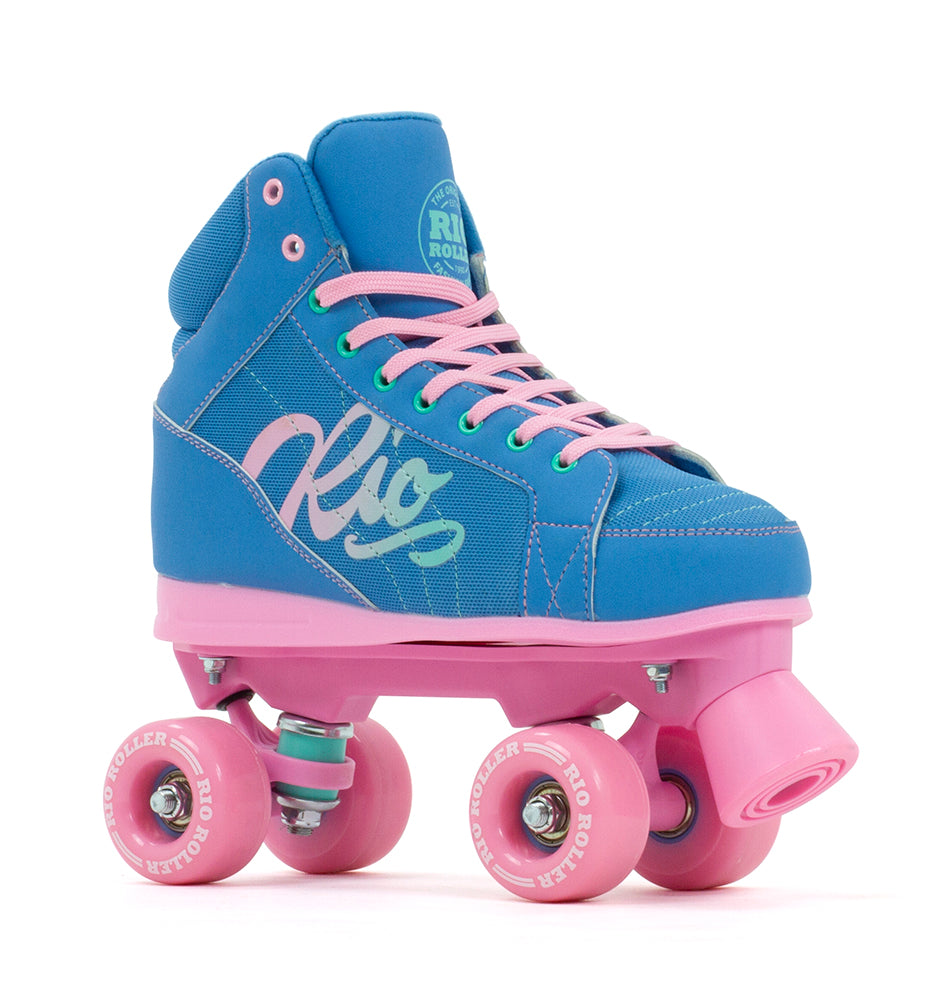Rio Roller Lumina Quad Roller Skates - Blue & Pink - Momma Trucker Skates