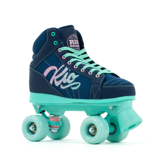 Rio Roller Lumina Quad Roller Skates - Navy & Green - Momma Trucker Skates