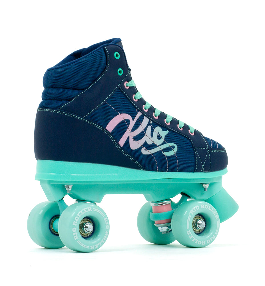 Rio Roller Lumina Quad Roller Skates - Navy & Green - Momma Trucker Skates