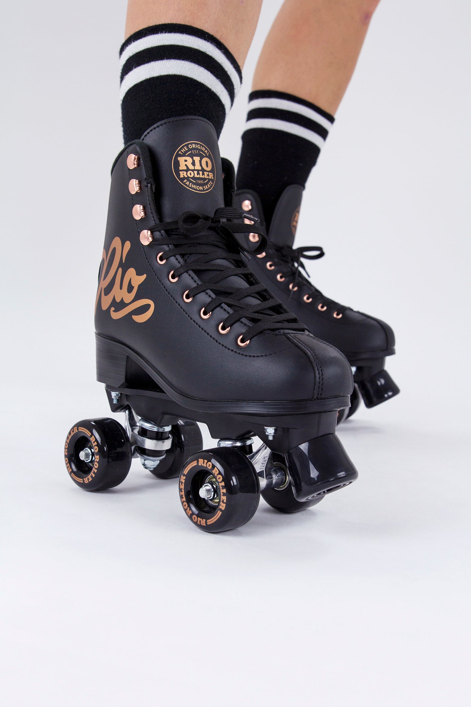 Rio Roller Rose Quad Roller Skates - Black - Momma Trucker Skates