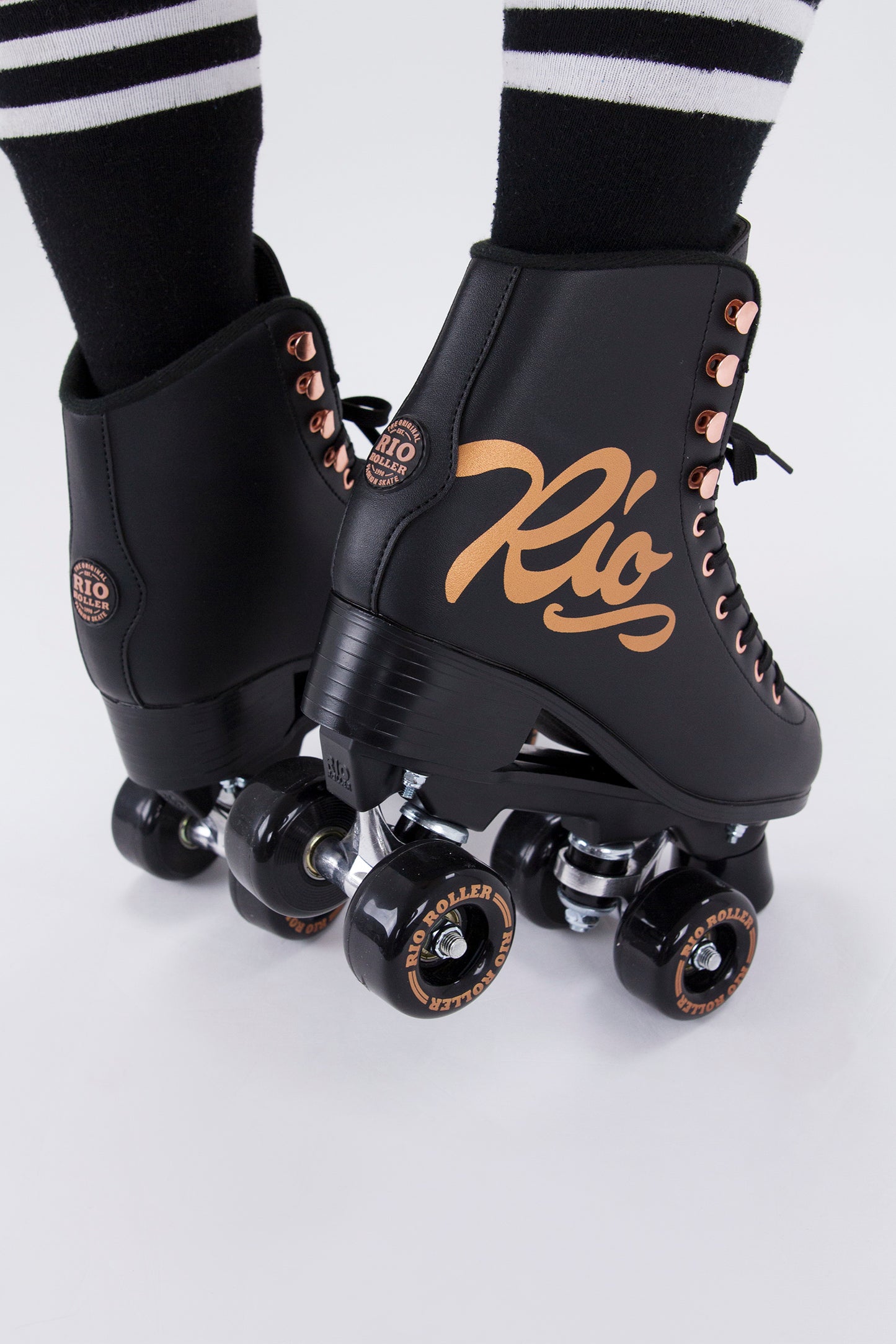 Rio Roller Rose Quad Roller Skates - Black - Momma Trucker Skates