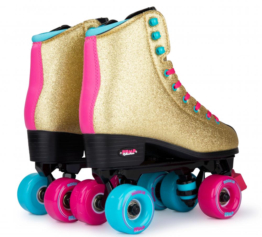 Rookie Rollerskates BUMP Rollerdisco - Gold Glitter - Momma Trucker Skates
