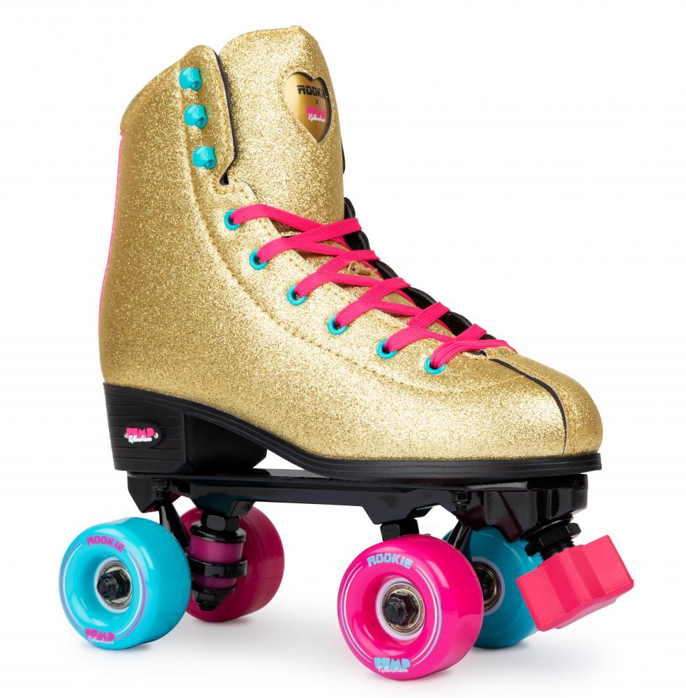Rookie Rollerskates BUMP Rollerdisco - Gold Glitter - Momma Trucker Skates