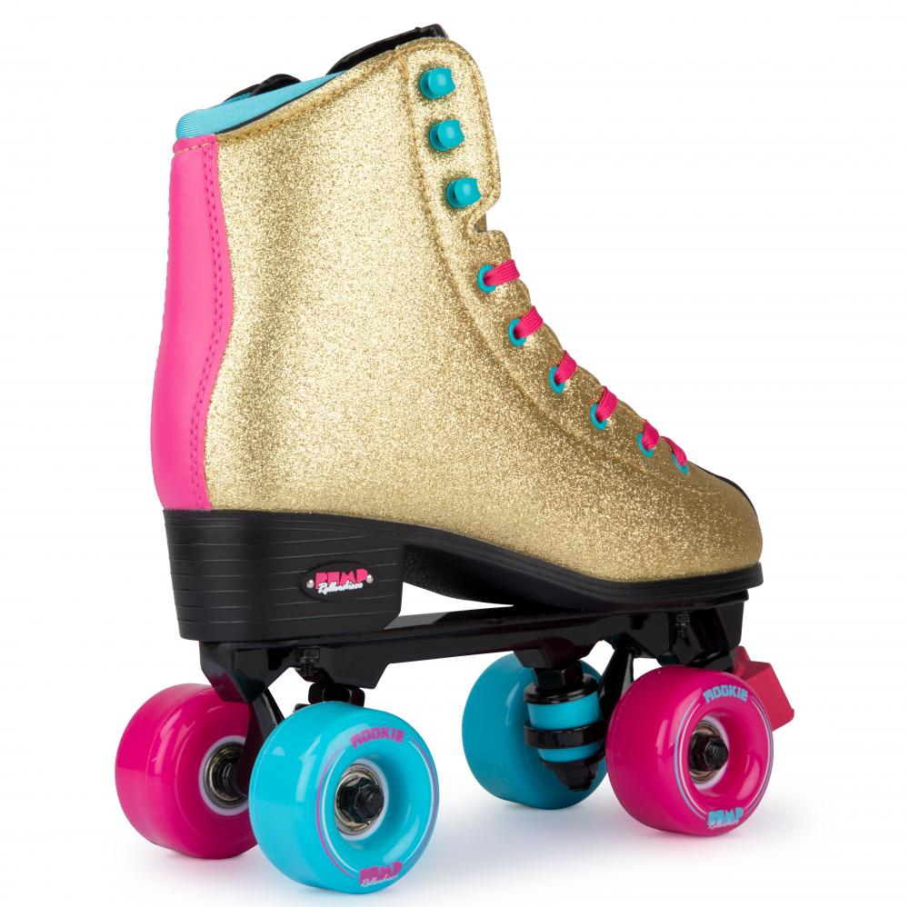 Rookie Rollerskates BUMP Rollerdisco - Gold Glitter - Momma Trucker Skates