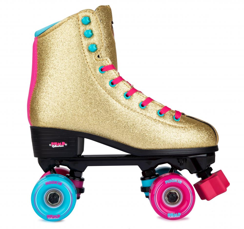 Rookie Rollerskates BUMP Rollerdisco - Gold Glitter - Momma Trucker Skates