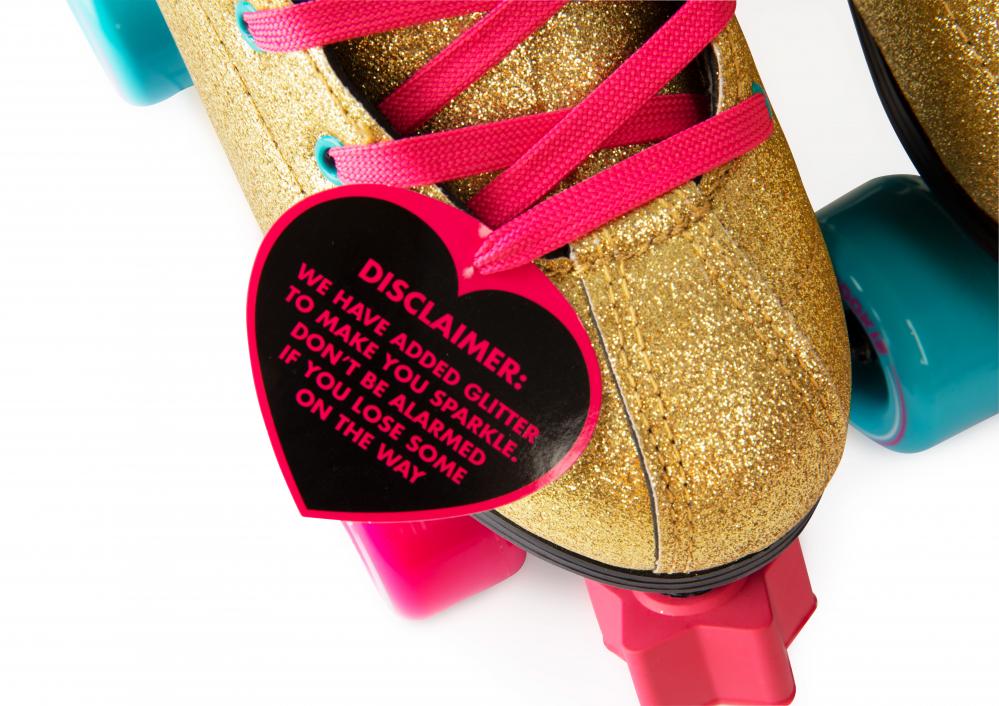 Rookie Rollerskates BUMP Rollerdisco - Gold Glitter - Momma Trucker Skates
