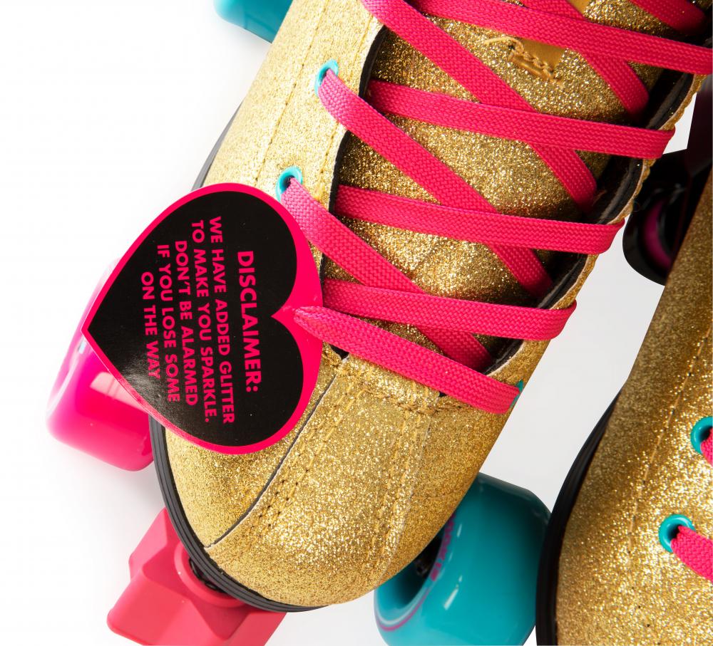Rookie Rollerskates BUMP Rollerdisco - Gold Glitter - Momma Trucker Skates