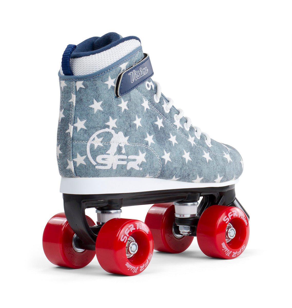 SFR Vision Canvas Quad Roller Skates Blue Stars Momma Trucker Skates