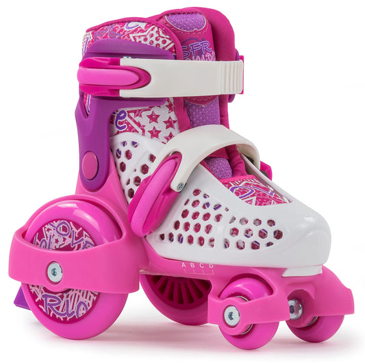 SFR Stomper Adjustable Skates Pink &White - Momma Trucker Skates