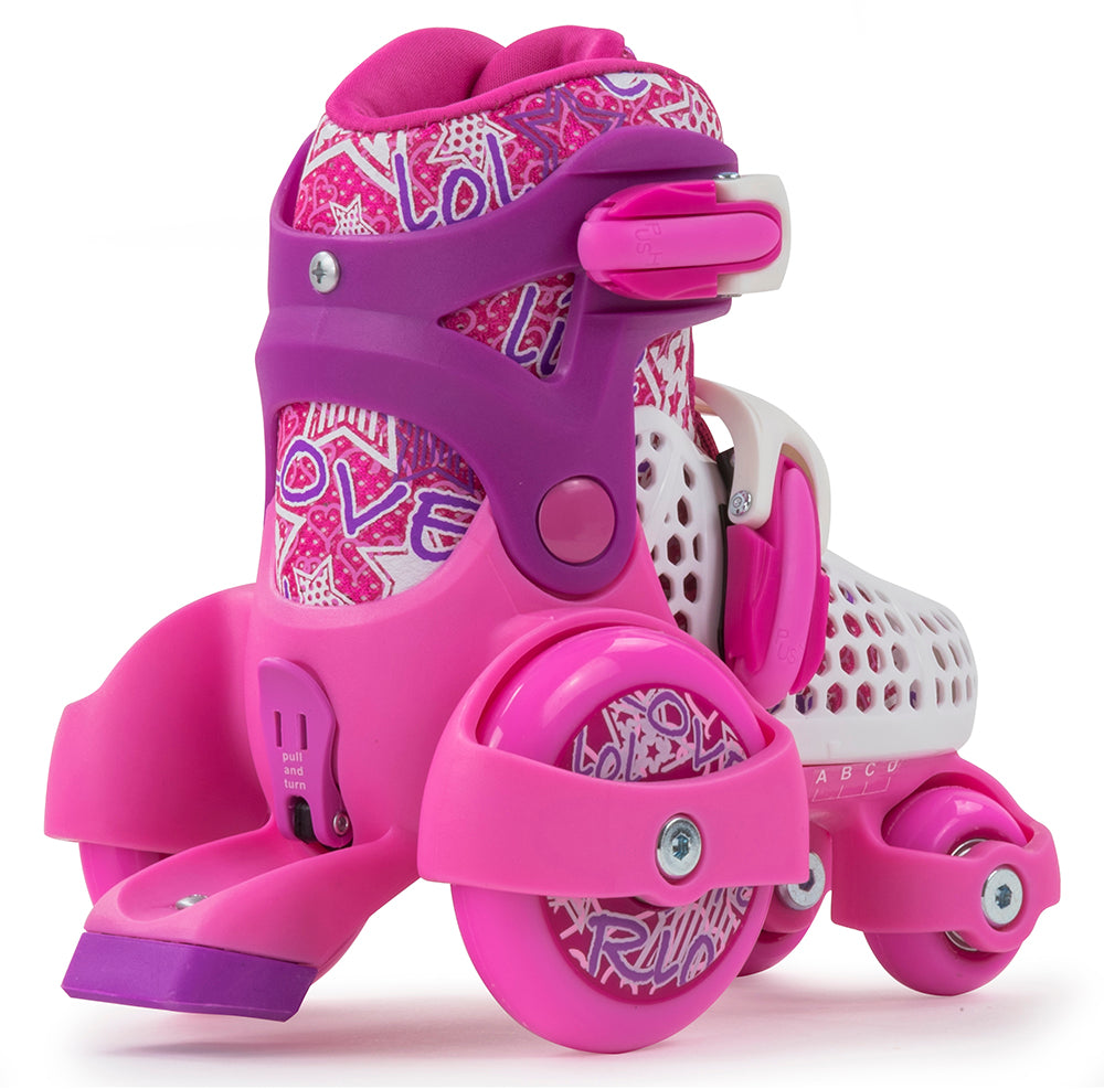 SFR Stomper Adjustable Skates Pink &White - Momma Trucker Skates