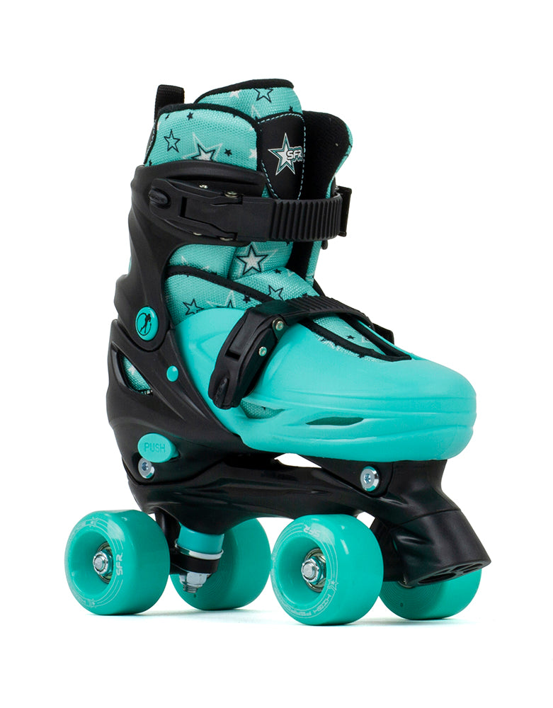 SFR Nebula Adjustable Children's Quad Roller Skates - Green - Momma Trucker Skates
