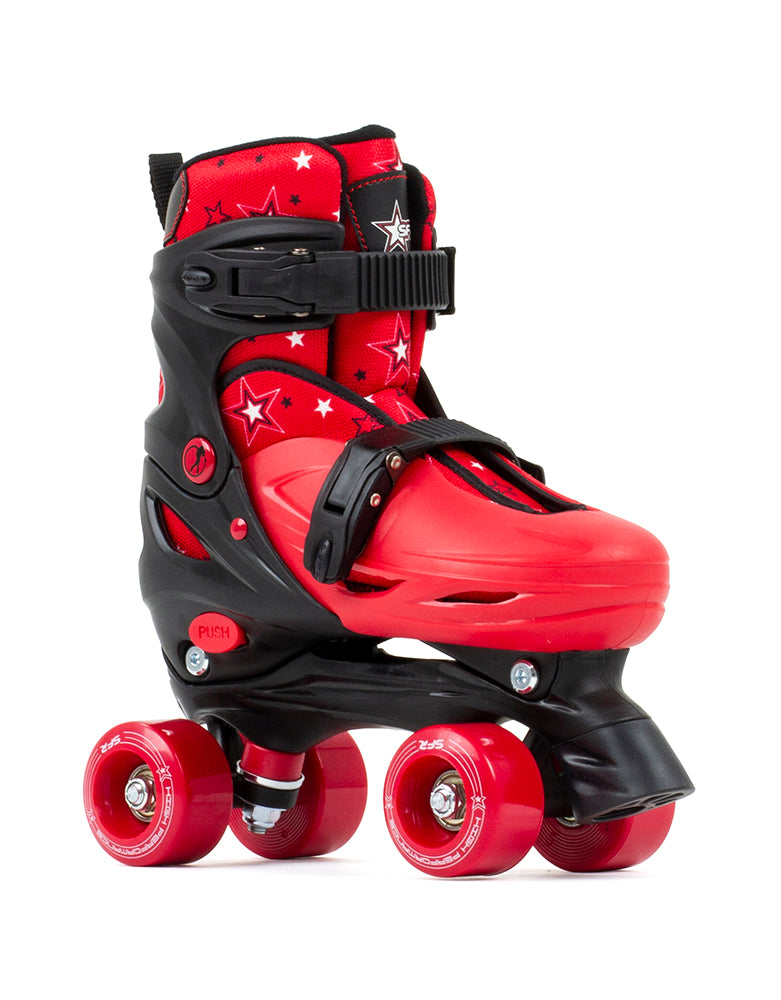 SFR Nebula Adjustable Children's Quad Roller Skates - Red - Momma Trucker Skates