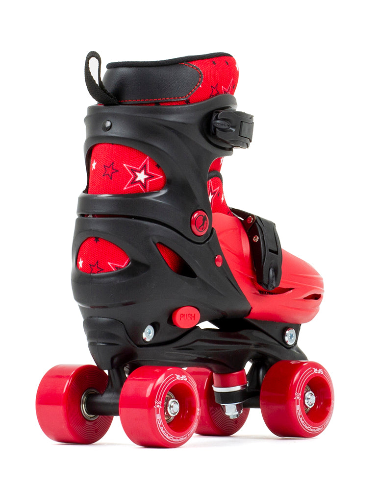 SFR Nebula Adjustable Children's Quad Roller Skates - Red - Momma Trucker Skates