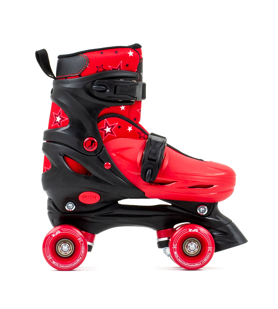 SFR Nebula Adjustable Children's Quad Roller Skates - Red - Momma Trucker Skates