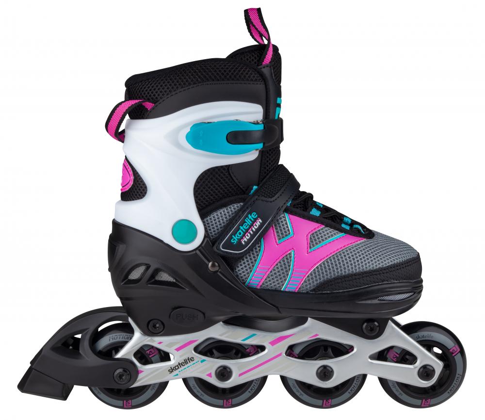 Skatelife Inline Skates Motion Adjustable - Black &  Pink - Momma Trucker Skates
