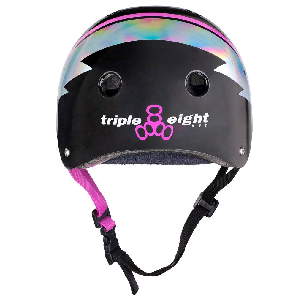 Triple 8 Certified Sweatsaver Helmet Black Hologram - Momma Trucker Skates