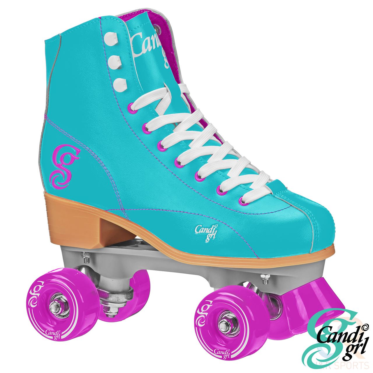 Candi Grl Sabina Quad Skates - Mint & Purple - Momma Trucker Skates