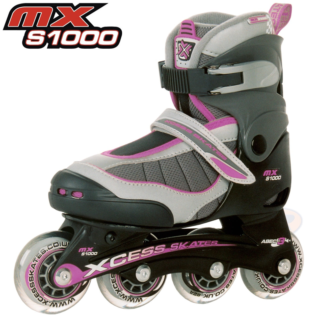 Xcess MX S1000 Adjustable In-Line Skates Lilac - Momma Trucker Skates