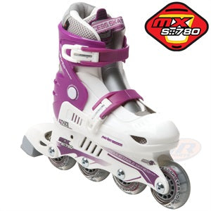 Xcess MX S780 Adjustable In-Line Skates Purple & White - Momma Trucker Skates