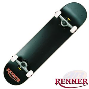 Renner Pro Series Complete Skateboard 7 Ply, Virus Trucks, Abec 9 - Black - Momma Trucker Skates