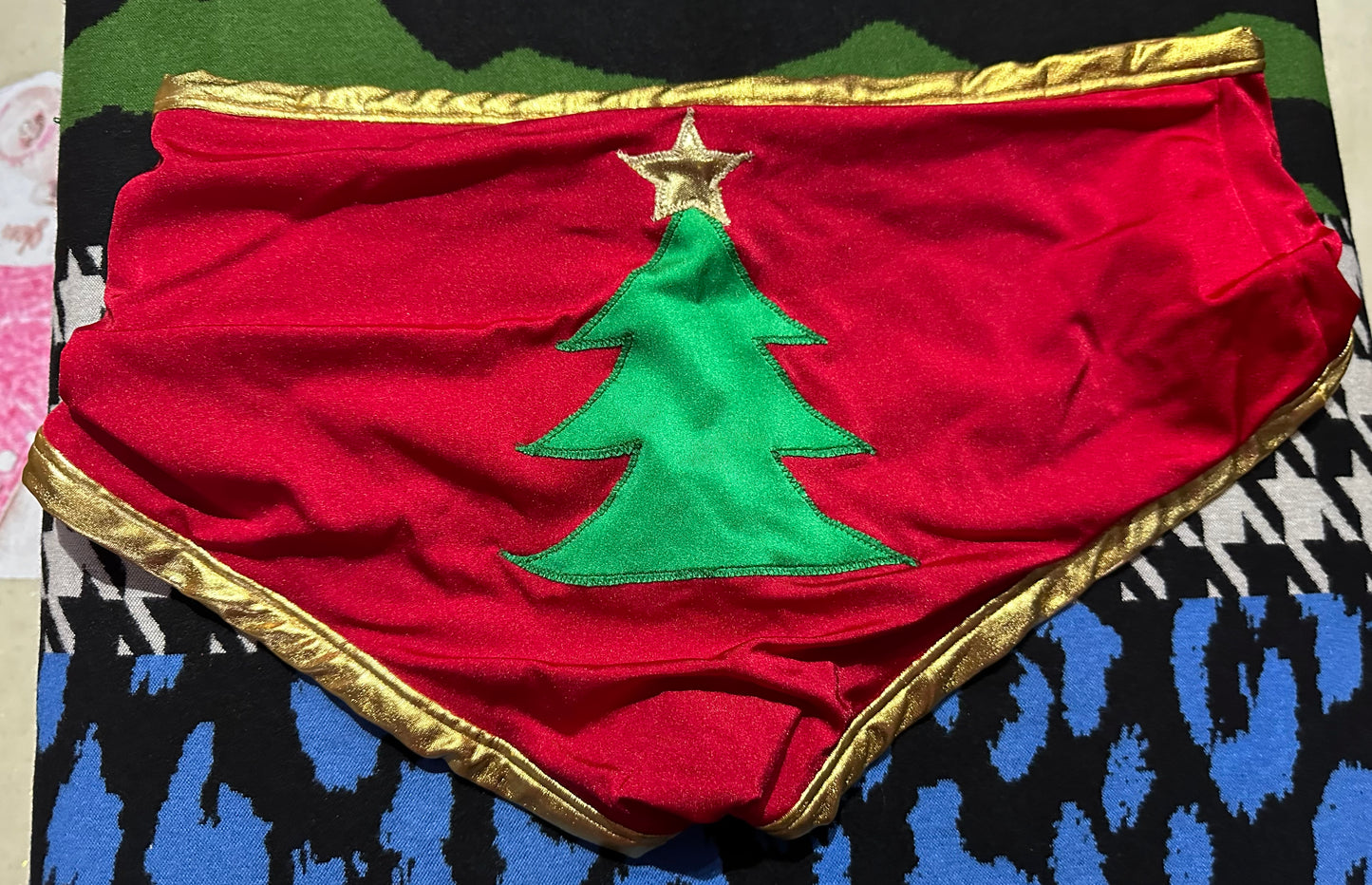 Dude Where's My Pants? Hot Pants - Red Christmas Tree