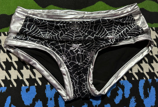 Dude Where's My Pants? Hot Pants -Silver Cobwebs