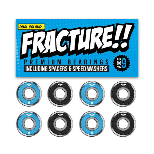 Fracture Premium Abec 9 Blue & Black Bearings - Momma Trucker Skates