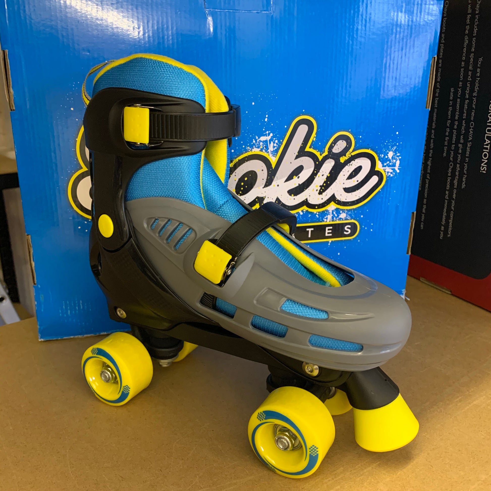 Rookie Adjustable Skate Duo Junior -Blue & Yellow - Momma Trucker Skates