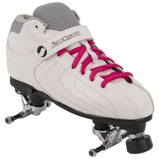 Jackson Vibe White Roller Derby Skates Assembly Model - Momma Trucker Skates