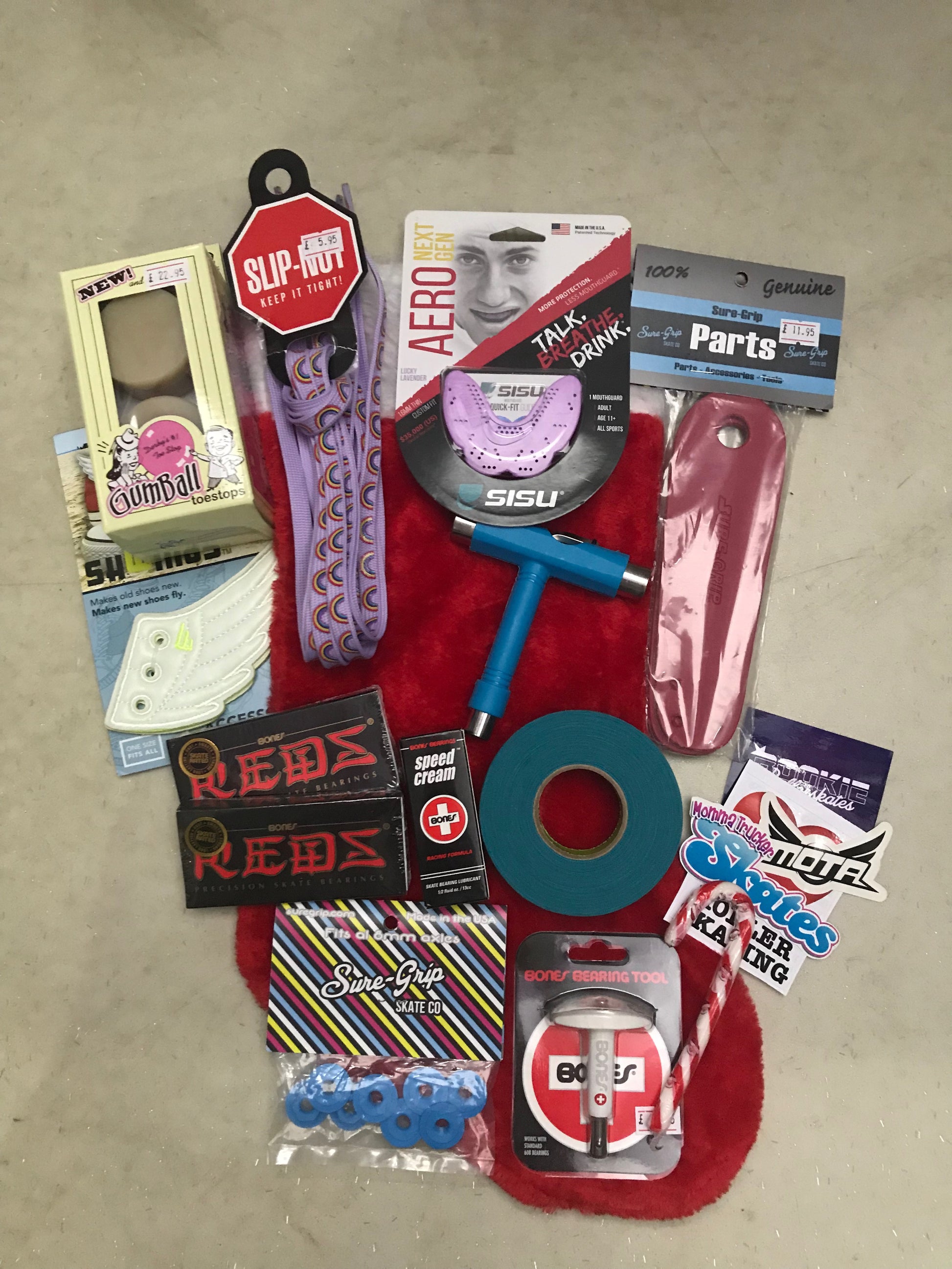 Deluxe Roller Derby Skater Pre-filled Gift Bag Christmas Stocking - Momma Trucker Skates